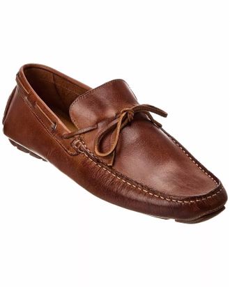 Donald J Pliner Mens Dade Leather Driver In Saddle