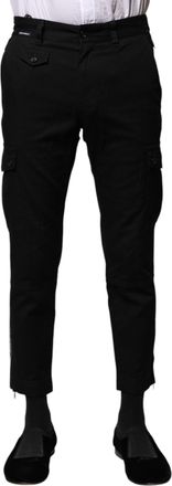 Dolce & Gabbana Black Cotton Formal Men Cropped Mens Pants (Pre-Owned)