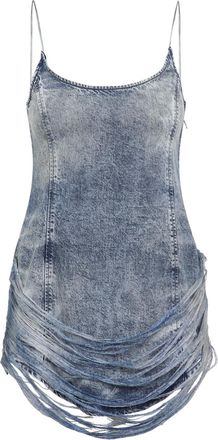 Diesel Womens Denim De-dra Mini Dress - Light Grey Lyocell - Size Small