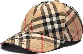 Burberry Hats & Caps, male, Beige, ONE SIZE, Sand Check Cap for Stylish Look
