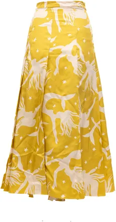 Valentino Garavani Yellow skirt with off-white Womens details