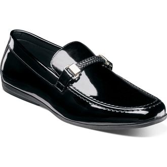 Stacy Adams Sheridan Moc Toe Loafer in Black Patent at Nordstrom, Size 10.5