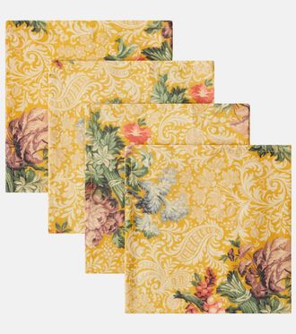 Cabana Set di 4 tovaglioli Peonia in lino