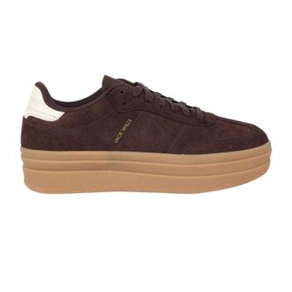 Jack Wills Dames Newbury su&egrave;de platform-sportschoenen (Bruin/Wit/Gum)