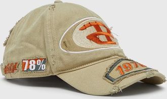 Diesel Baseball cap with embroidered patches - Caps - Unisex - Brown