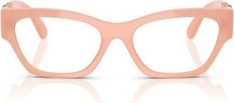 Versace 54mm Cat Eye Optical Glasses in Opal Pink at Nordstrom