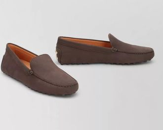 Tod's nubuck moccasin loafers rubber sole