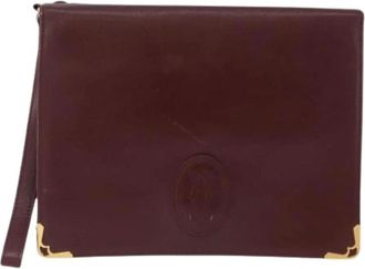 Cartier Pre-owned Vintage Leren Clutch - Dames - Vintage Clutch - Rood - ONE Size - Leer - Vintage