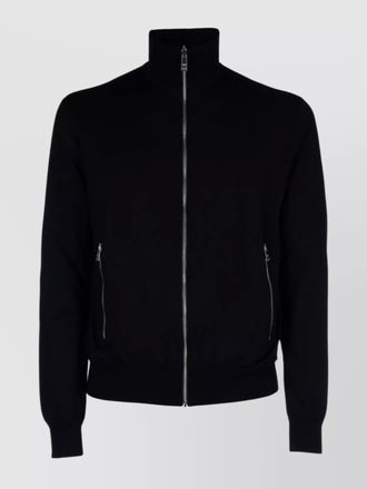 Prada knitwear with front pockets and high collar