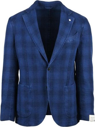 L.B.M. 1911 Light Blue Men Linen Cotton Blazer Jacket