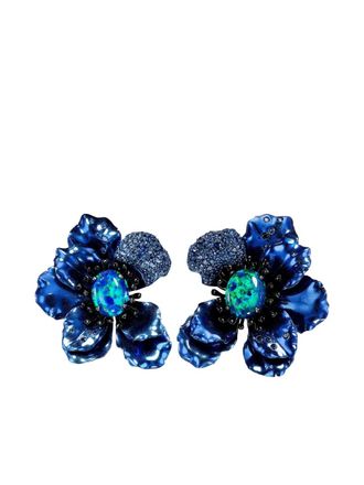 Anabela Chan Poppy oorbellen met stenen - Blauw