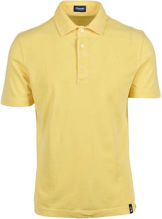 Drumohr Yellow Knitted Cotton Polo