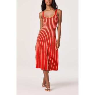 ASTR the Label Irecia Stripe Sleeveless Sweater Dress in Red Stripe at Nordstrom, Size X-Small