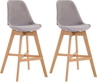 Clp Clp - Set 2 Taburetes Cannes En Terciopelo Gris Natural