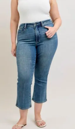 Judy Blue Tummy Control Kick Flare Jeans In Blue