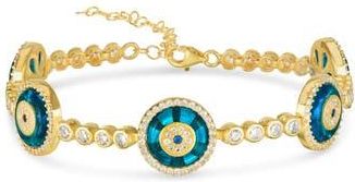 Sphera Milano Evil Eye Station Tennis Bracelet in Gold at Nordstrom Rack