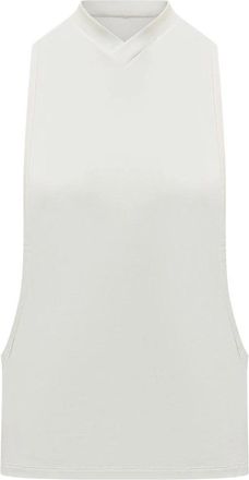 Versace Cotton-jersey Tanktop - Dames - Tops zonder mouwen - Wit - L - Katoen - Tops