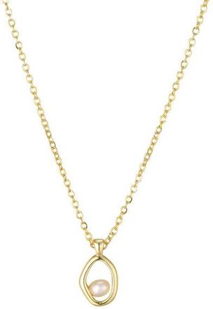 st. Moran Freshwater Pearl Pendant Necklace in Gold/white at Nordstrom