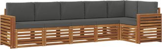 vidaXL Conjunto De Sof&aacute;s De Exterior 6 Uds. Natural Y Antracita Vidaxl
