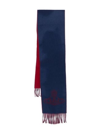 Vivienne Westwood Sciarpa in lana con decorazione Orb - Blu