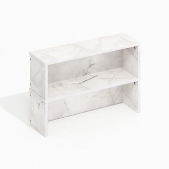 Furinno 18-Inch Kitchen Counter Stackable Organizer Shelf, Light Marble, Set of 2