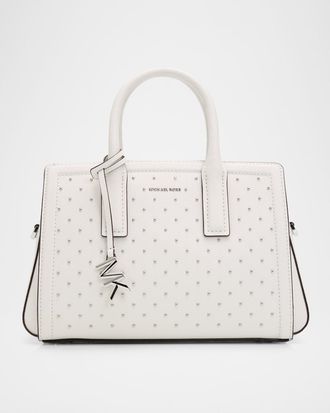 Michael Kors Laila Small Studded Leather Crossbody Satchel Bag