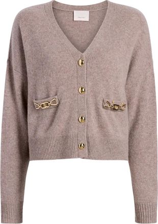 Cinq à Sept Kavita chain-cashmere cardigan - women - Cashmere - M - Brown