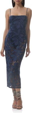 AFRM Marsaille Lace Midi Sundress in Black Iris at Nordstrom, Size Xx-Small