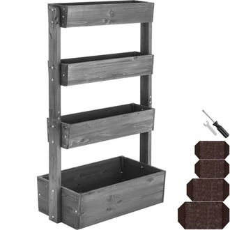 TecTake Vertical Planter Flora in Grey