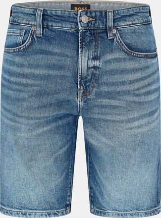 HUGO BOSS Mens Re.maine Denim Bermuda Shorts in Med Blue - Size 36 (Waist)