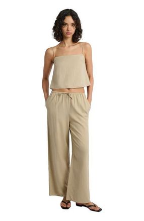 Onia Air Linen Drawstring Pant in Jute at Nordstrom, Size Large 31