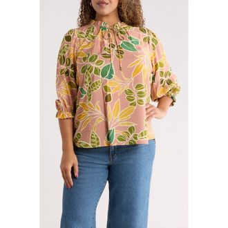 Renee C Leaf Print Top in Blush at Nordstrom Rack, Size 1 X
