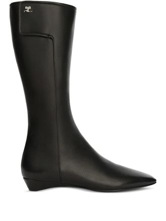 Courr&egrave;ges logo-plaque boots - Black