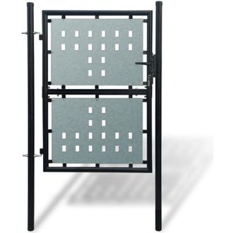 vidaXL Puerta De Valla De Jard&iacute;n Negra 100x225 Cm Vidaxl