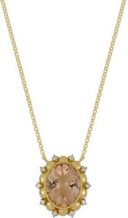 Bony Levy Morganite & Diamond Pendant Necklace - 0.06ct. in 18K Yellow Gold at Nordstrom Rack