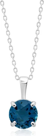 MAX + STONE 14k Yellow or White Gold 6mm Gemstone Round Pendant Necklace with 18 Inch Chain