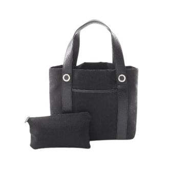 Bulgari Pre-owned Tote Bags, female, Black, Size: ONE SIZE Pre-owned Logo Mania Canvas Leather Tote Bag