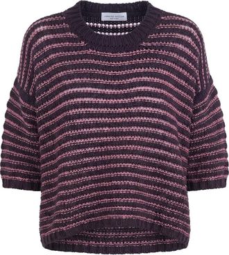 Roberto Collina Maglia in cotone con punto scaricato - Dames - Ronde hals truien - Veelkleurig - M - Katoen - Truien & Vesten
