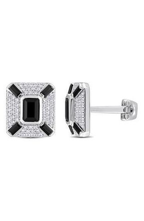 Delmar Sterling Silver Jewel Embellished Cufflinks in Black at Nordstrom Rack