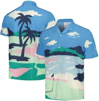 Puma Mens Puma x PTC Blue WM Phoenix Open Print MATTR Button-Up Shirt at Nordstrom, Size Medium