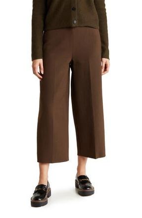 Vince Double Wool Blend Wide Leg Crop Pants in Dark Clove at Nordstrom Rack, Size 16 (Similar To 14W-16W)