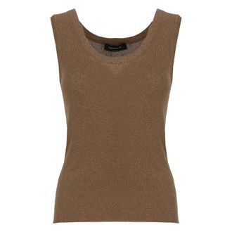 Fabiana Filippi Sleeveless Tops, female, Brown, Size: XS Sleeveless Top