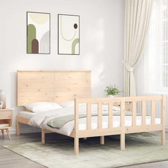 vidaXL Vidaxl - Estructura De Cama Sin Colch&oacute;n Madera Maciza De Pino 140x190 Cm