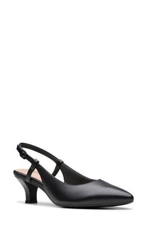 Clarks Kepley Lane Slingback Pump in Black Leather at Nordstrom Rack, Size 5.5