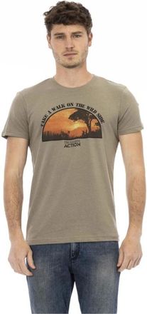 Trussardi Action T-shirt met korte mouwen - Heren - T-shirts - Groen - 2XL - Katoen - Tops