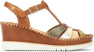 Pikolinos Aguadulce Sandal - Dames - Sleehakken - Bruin - 39 EU - Leer - Schoenen