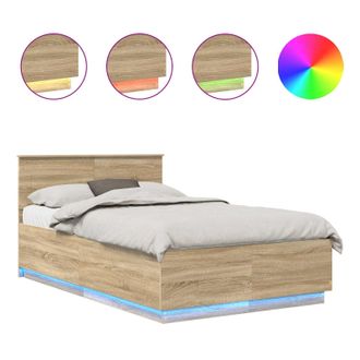 vidaXL Estructura De Cama Con Cabecera Roble Sonoma 120 X 190 Cm Vidaxl
