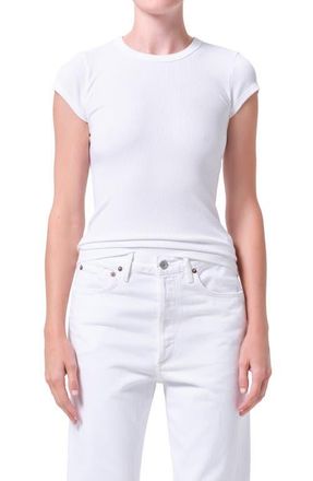 A Gold E Edison Rib T-Shirt in White at Nordstrom, Size X-Large
