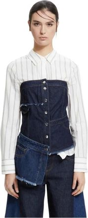 Malloni Corsetto Decostruito - Dames - Tops - Blauw - Maat: M Denim