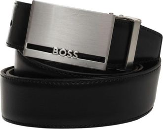 HUGO BOSS Omkeerbare Dubbele Gesp Leren Riem - Heren - Riemen - Zwart - ONE Size - Accessoires